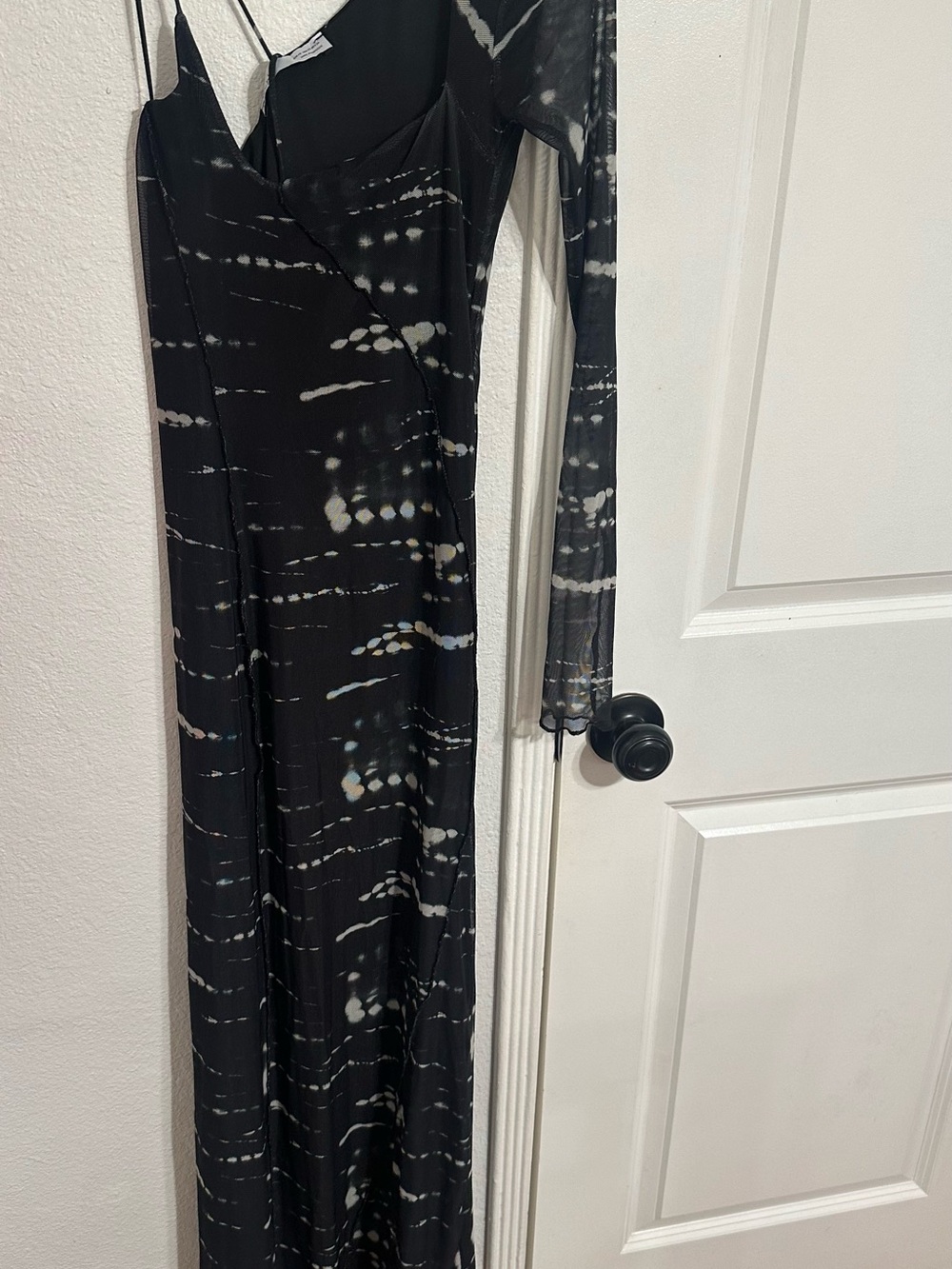 Bershka Black Tie-Dye Maxi Dress